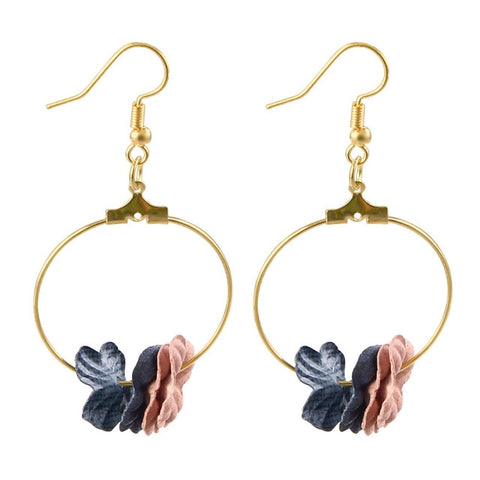 Image of Flower Drop Earrings Colorful Petals