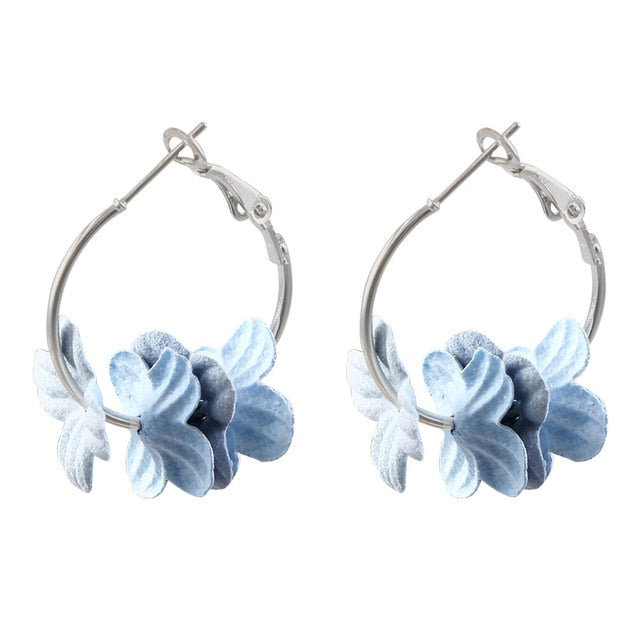 Flower Drop Earrings Colorful Petals