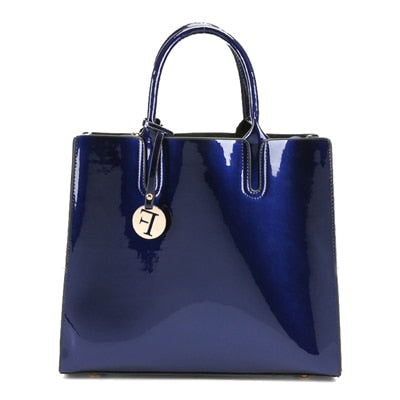 Image of Red Patent Leather Handbag with Shoulder Strap