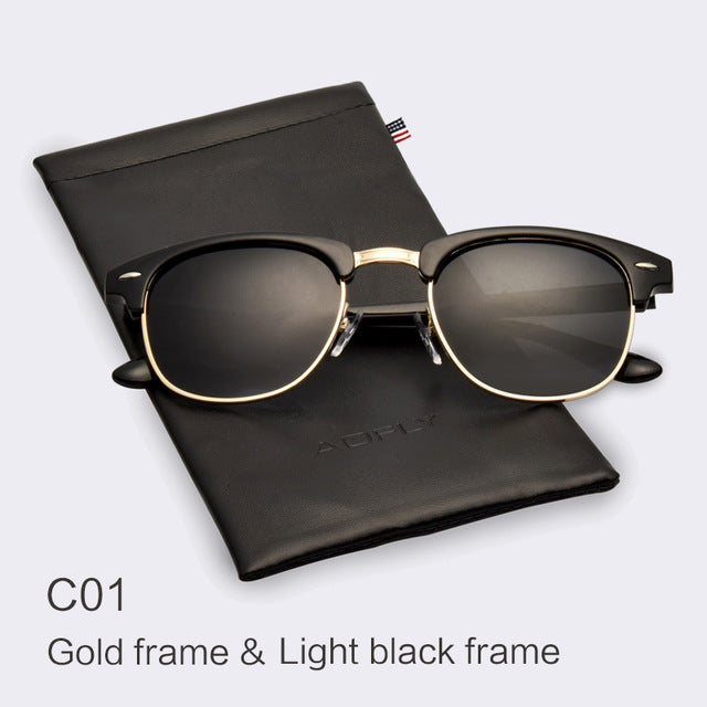 Classic Half Metal Polarized Sunglasses Men Women Brand Designer Glasses Mirror Sun Glasses Fashion