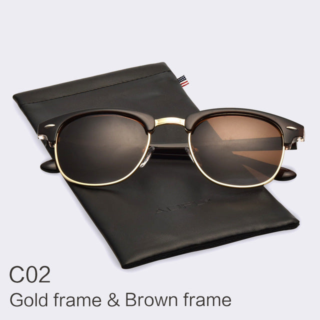 Classic Half Metal Polarized Sunglasses Men Women Brand Designer Glasses Mirror Sun Glasses Fashion