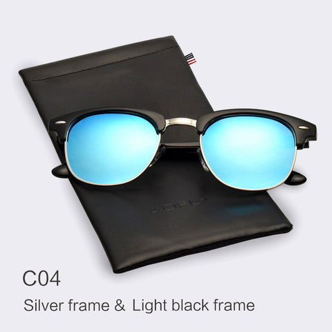Image of Classic Half Metal Polarized Sunglasses Men Women Brand Designer Glasses Mirror Sun Glasses Fashion