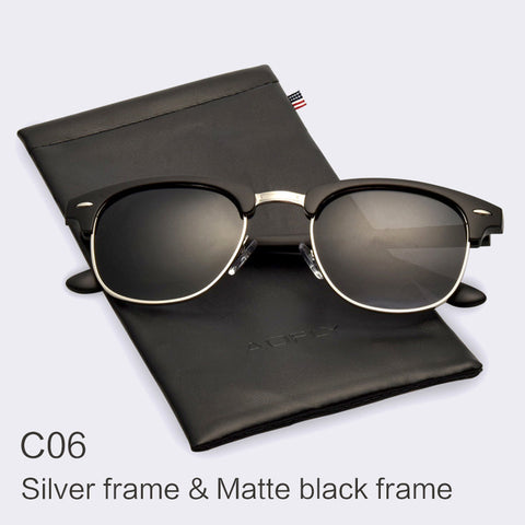 Image of Classic Half Metal Polarized Sunglasses Men Women Brand Designer Glasses Mirror Sun Glasses Fashion