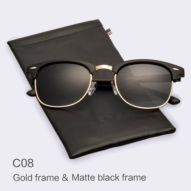 Classic Half Metal Polarized Sunglasses Men Women Brand Designer Glasses Mirror Sun Glasses Fashion