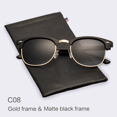 Image of Classic Half Metal Polarized Sunglasses Men Women Brand Designer Glasses Mirror Sun Glasses Fashion