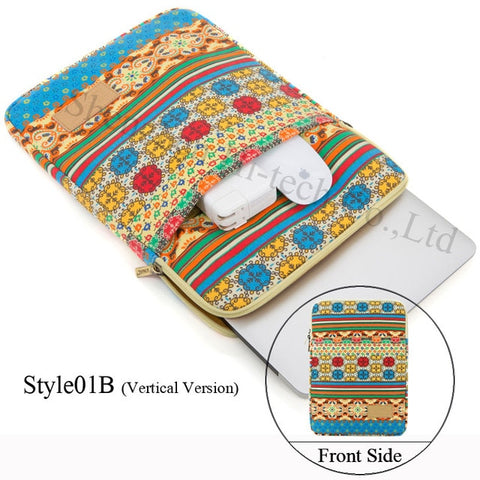 Image of Genuine Bohemia Laptop Bag National Style Shockproof Waterproof Laptop Sleeve Notebook Case For Macbook 10/11/12/13.3/14/15/17"