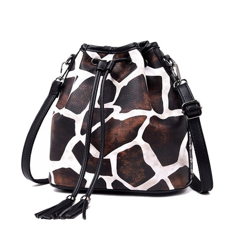 Image of Animal Print Drawstring Bucket