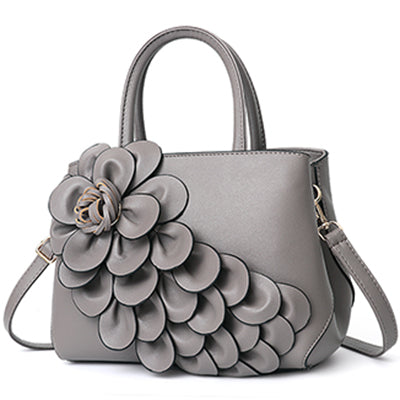 Image of Gorgeous Floral Leather Handbag or Purse with Shoulder or Crossbody strap