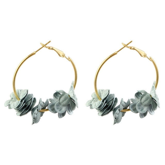 Flower Drop Earrings Colorful Petals