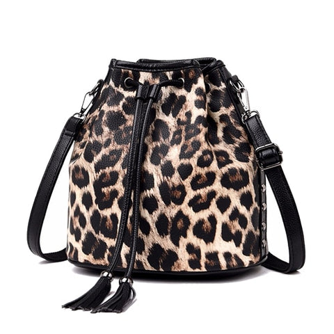 Image of Animal Print Drawstring Bucket
