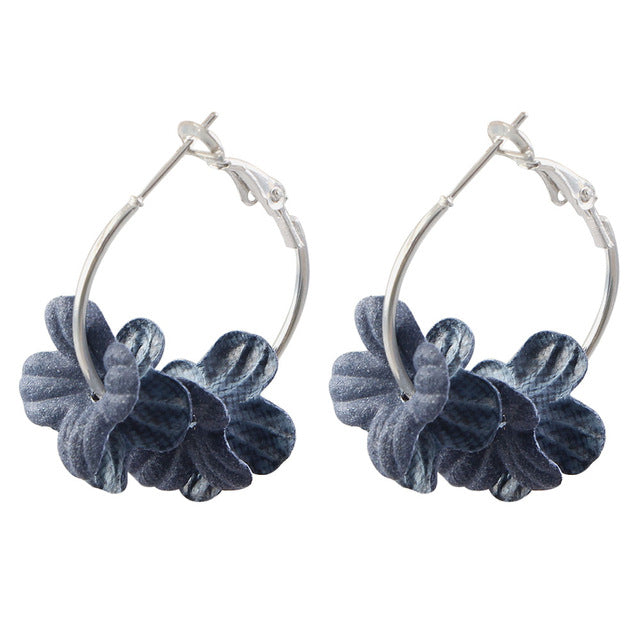 Flower Drop Earrings Colorful Petals