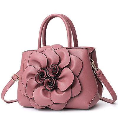 Image of Gorgeous Floral Leather Handbag or Purse with Shoulder or Crossbody strap