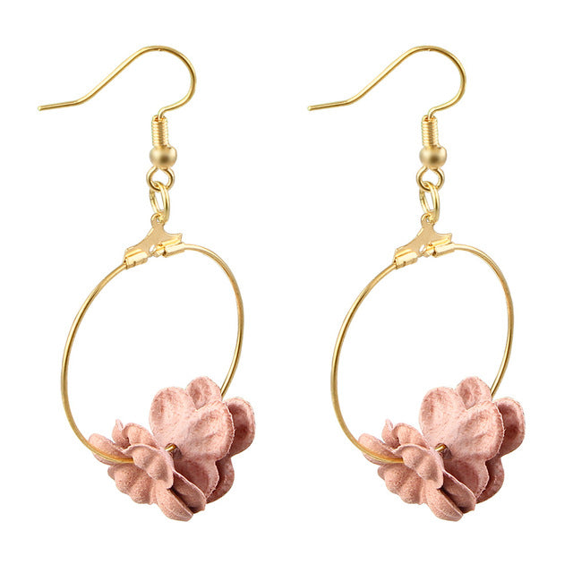 Flower Drop Earrings Colorful Petals