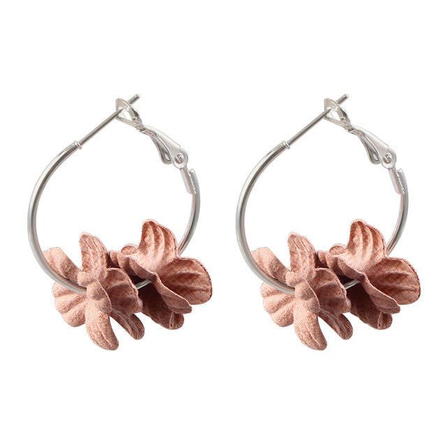 Flower Drop Earrings Colorful Petals