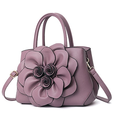 Image of Gorgeous Floral Leather Handbag or Purse with Shoulder or Crossbody strap