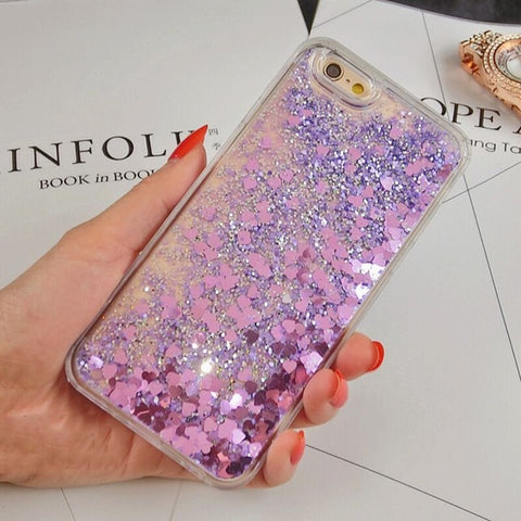 Image of Love Heart Glitter Dynamic Liquid Quicksand Cases for iPhone 6 Cases 5 5s SE 6s Plus for iPhone 7 Case 7 Plus Soft Silicon p35