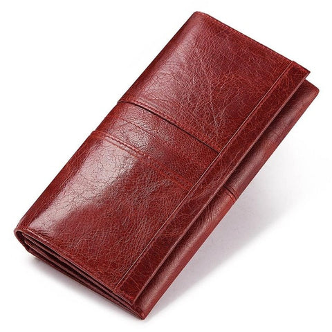 Image of Genuine Leather Women Clutch Wallet and Female Coin Purse Clamp For Card Holder wallet Wallets