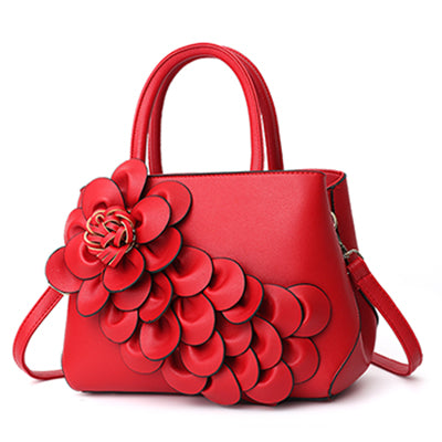 Gorgeous Floral Leather Handbag or Purse with Shoulder or Crossbody strap