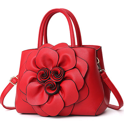 Gorgeous Floral Leather Handbag or Purse with Shoulder or Crossbody strap