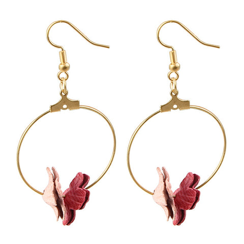 Image of Flower Drop Earrings Colorful Petals