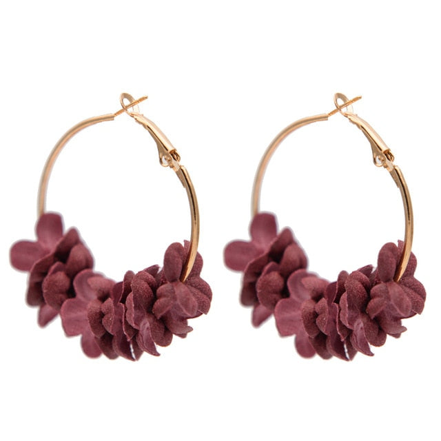 Flower Drop Earrings Colorful Petals