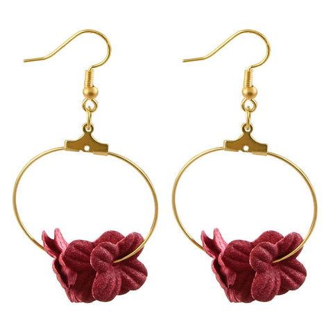 Image of Flower Drop Earrings Colorful Petals