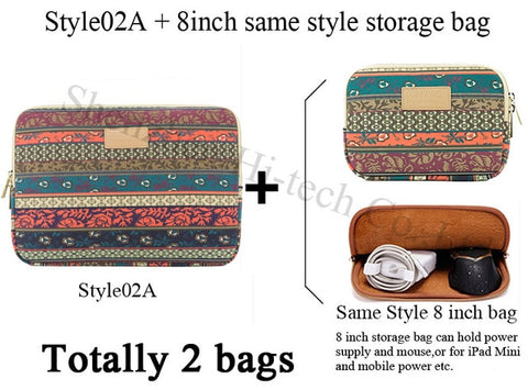 Image of Genuine Bohemia Laptop Bag National Style Shockproof Waterproof Laptop Sleeve Notebook Case For Macbook 10/11/12/13.3/14/15/17"