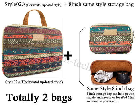 Image of Genuine Bohemia Laptop Bag National Style Shockproof Waterproof Laptop Sleeve Notebook Case For Macbook 10/11/12/13.3/14/15/17"