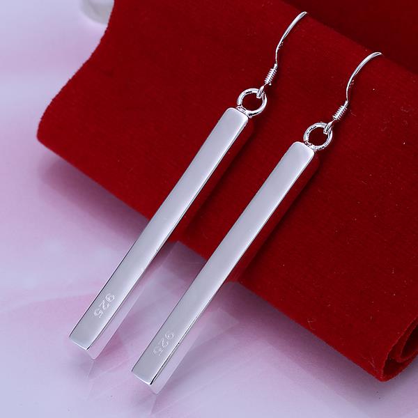 Free Shipping!!Wholesale Silver Plated Earring,Wedding Jewelry Accessories,Fashion Straight Line Long Earrings For Women
