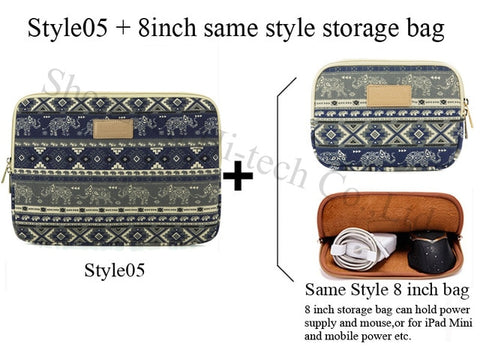 Image of Genuine Bohemia Laptop Bag National Style Shockproof Waterproof Laptop Sleeve Notebook Case For Macbook 10/11/12/13.3/14/15/17"