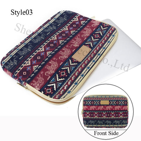 Image of Genuine Bohemia Laptop Bag National Style Shockproof Waterproof Laptop Sleeve Notebook Case For Macbook 10/11/12/13.3/14/15/17"