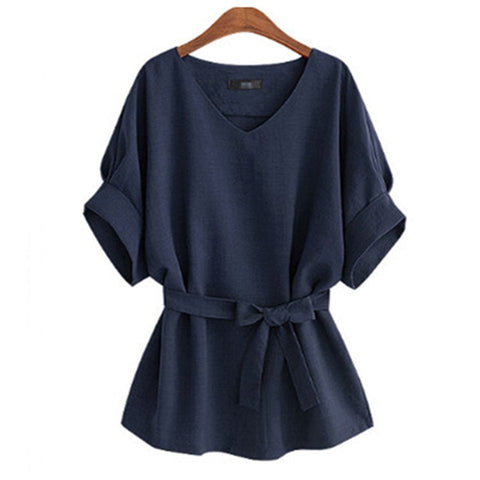 Image of Plus Size Blouse Linen Tunic sizes to 5XL