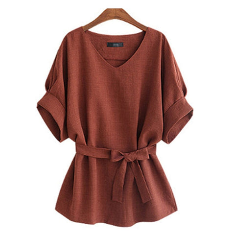 Image of Plus Size Blouse Linen Tunic sizes to 5XL