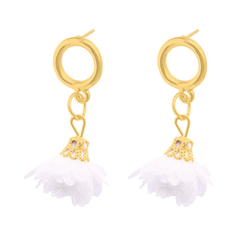 Image of Flower Drop Earrings Colorful Petals