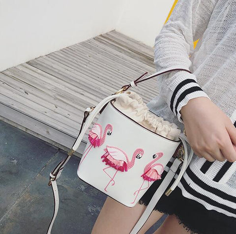 Image of Flamingo bucket bag