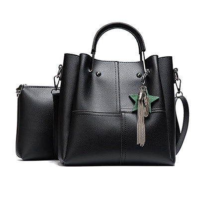 Image of New Casual Tassel Women Bag PU Leather Composite Bags Ladies large Capacity With Messenger Bags