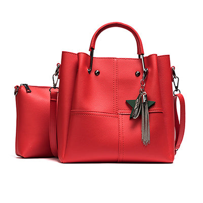 Image of New Casual Tassel Women Bag PU Leather Composite Bags Ladies large Capacity With Messenger Bags