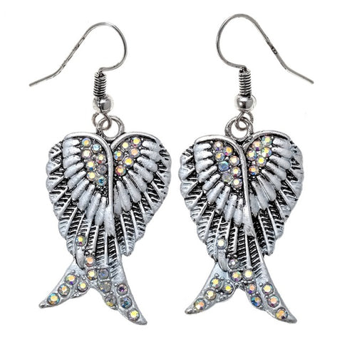 Image of You are My Angel wings dangle drop earrings