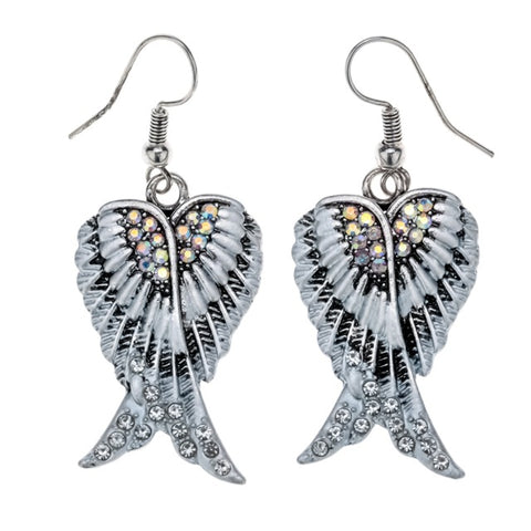 Image of You are My Angel wings dangle drop earrings