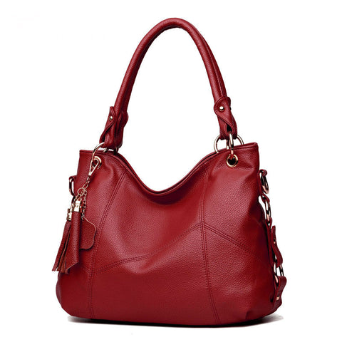 Image of Women High Quality PU Leather Hobos Bags Designer Handbags Top-Handle Messenger Bags Larg Crossbody Casual Tote Bag Sac A Main