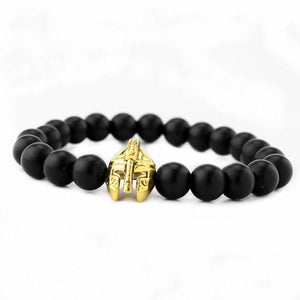 High quality matte beads bracelets Spartan warrior Mask bracelet