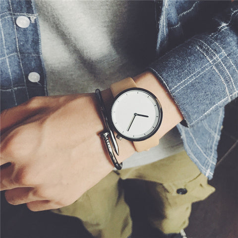 Image of Unisex wristwatches simple casual quartz leather watch waterproof