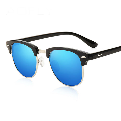 Image of Classic Half Metal Polarized Sunglasses Men Women Brand Designer Glasses Mirror Sun Glasses Fashion