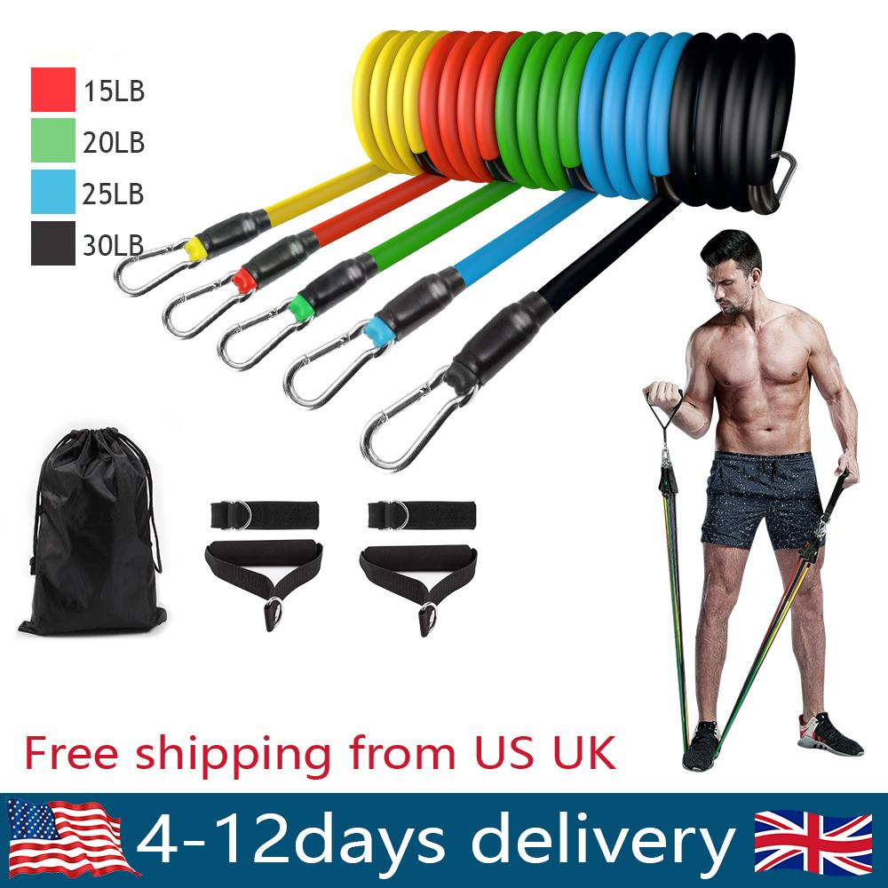 11PCS/ 13PCS Fitness Resistance Bands Workout Exercise Yoga Set Fitness Tube Yoga Stretch Training Home Gyms Elastic Pull Rope Resistance bands
