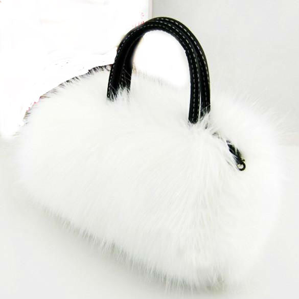 Faux Rabbit Fur bags Small Messenger Bag for Women Cross body Shoulder Strap Bag Winter