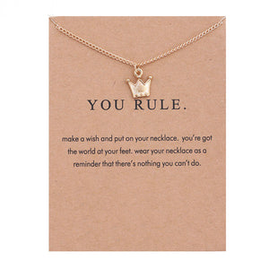 Make a wish and You Rule Crown Necklace