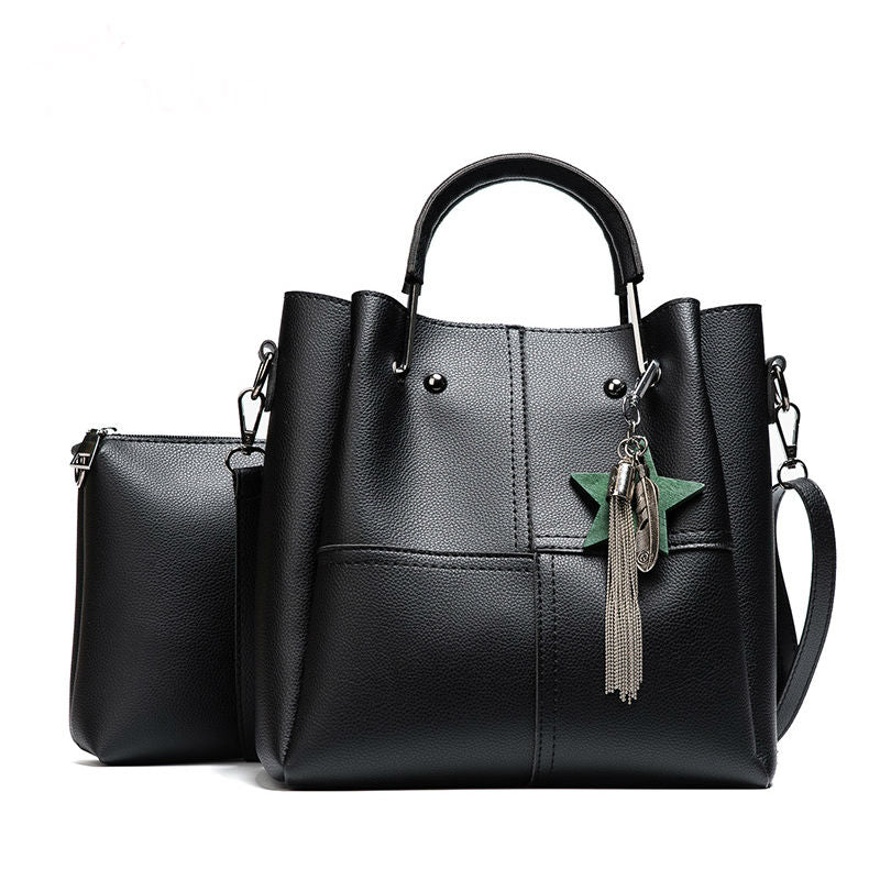 New Casual Tassel Women Bag PU Leather Composite Bags Ladies large Capacity With Messenger Bags