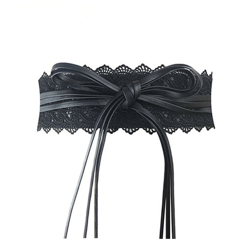 Image of Elastic Lace Black Belts for Women Luxury Brand Designer Belts for Costumes Jeans Belt Female Wedding Dress Waistband