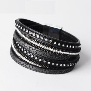 Free Leather & Rhinestone bangle bracelet - (Just pay for Shipping)