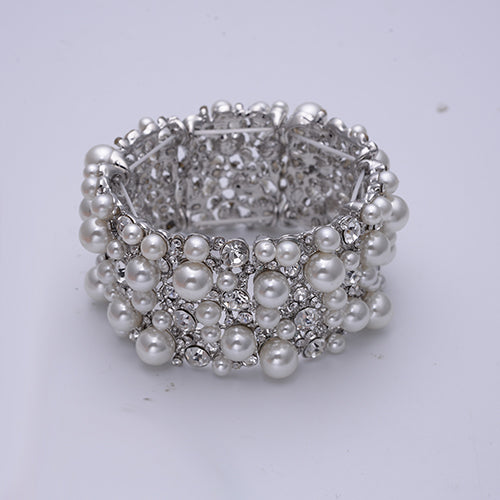 Rhinestone & Simulated Pearl Austrian Crystal Bracelet
